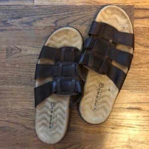Brown Leather Sperry Slides